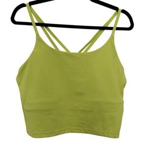 NWT Blogilates Teal/Blue Strappy Cropped Workout Tank Top | Built-in Shelf Bra-M